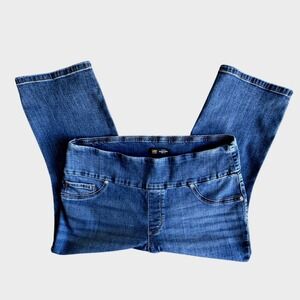 Lee Sculpting Slim Fit Mid Rise Pull‎ On Jeans Blue Plus Size 18W Medium Wash